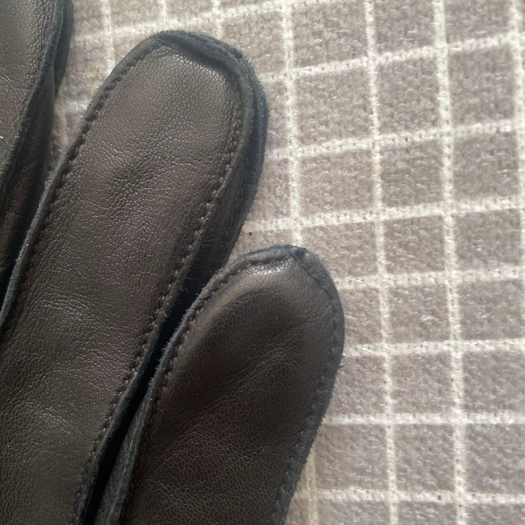 oor　COACH コーチ ブラック　レザー　カシミア100％