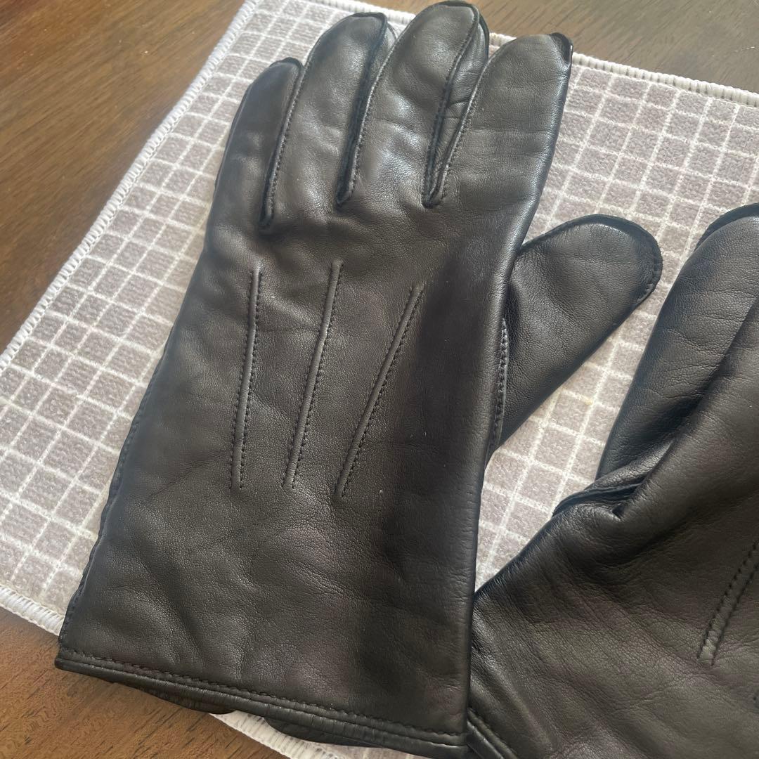 oor　COACH コーチ ブラック　レザー　カシミア100％