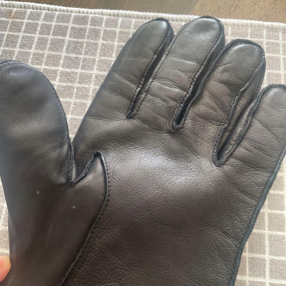 oor　COACH コーチ ブラック　レザー　カシミア100％