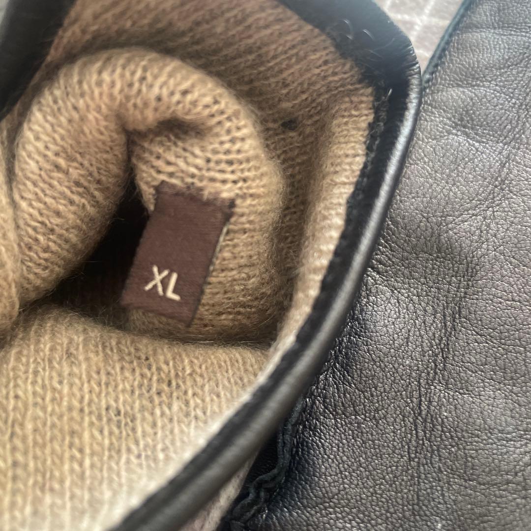 oor　COACH コーチ ブラック　レザー　カシミア100％