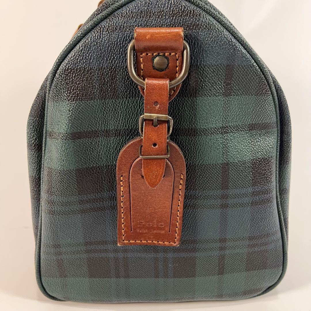 POLO RALPH LAUREN ボストンバッグ　チェック柄　PVC レザー