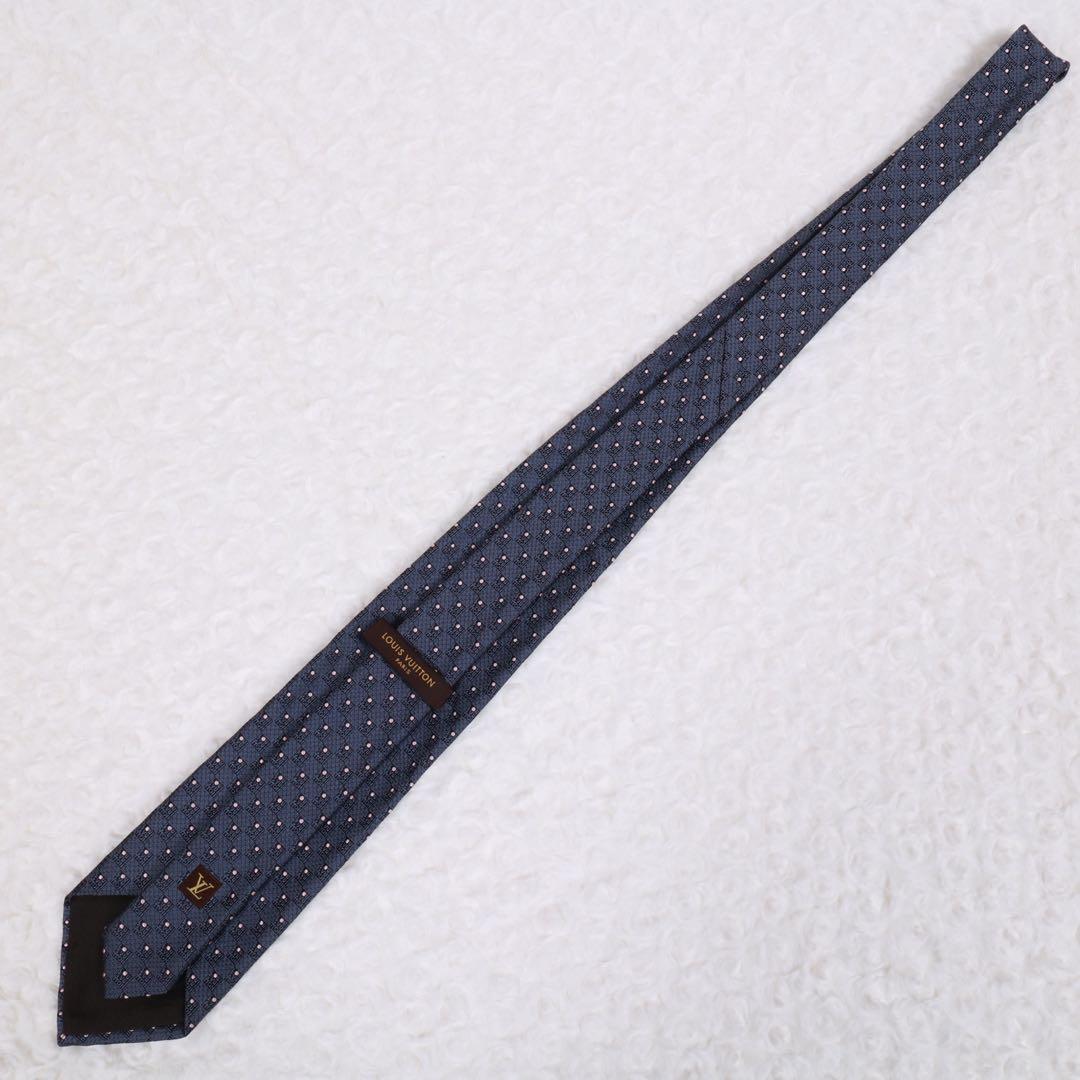 ま*ち様 ✨新品箱袋付✨ルイヴィトン VUITTONネクタイ ダミエドットネイビ
