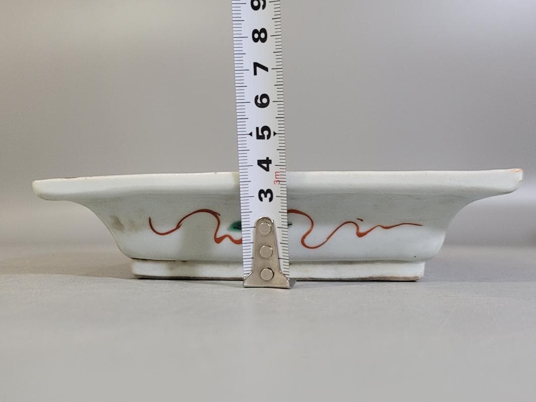 古美術 中国 呉須 赤絵 四角 皿 5個