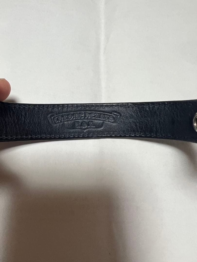 chrome hearts レザー　ブレスレット　3ボタン2スナップ　保証書付き