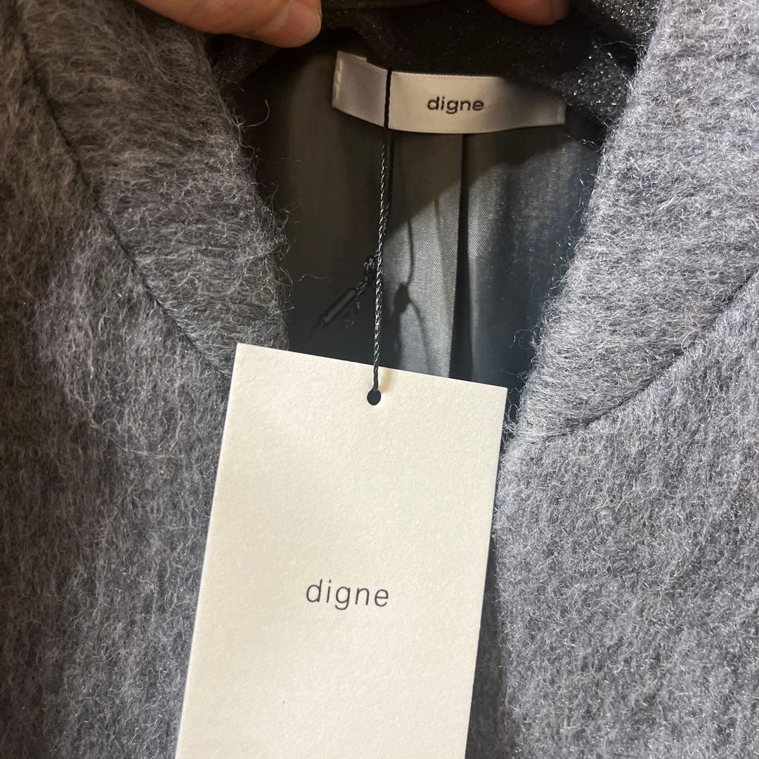 digne.offical シャギージャケット グレー