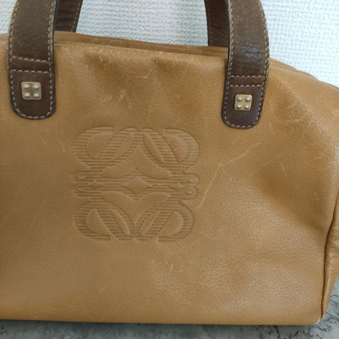 ロエベ　LOEWE　ミニボストン　アナグラム　レザー　ヴィンテージ