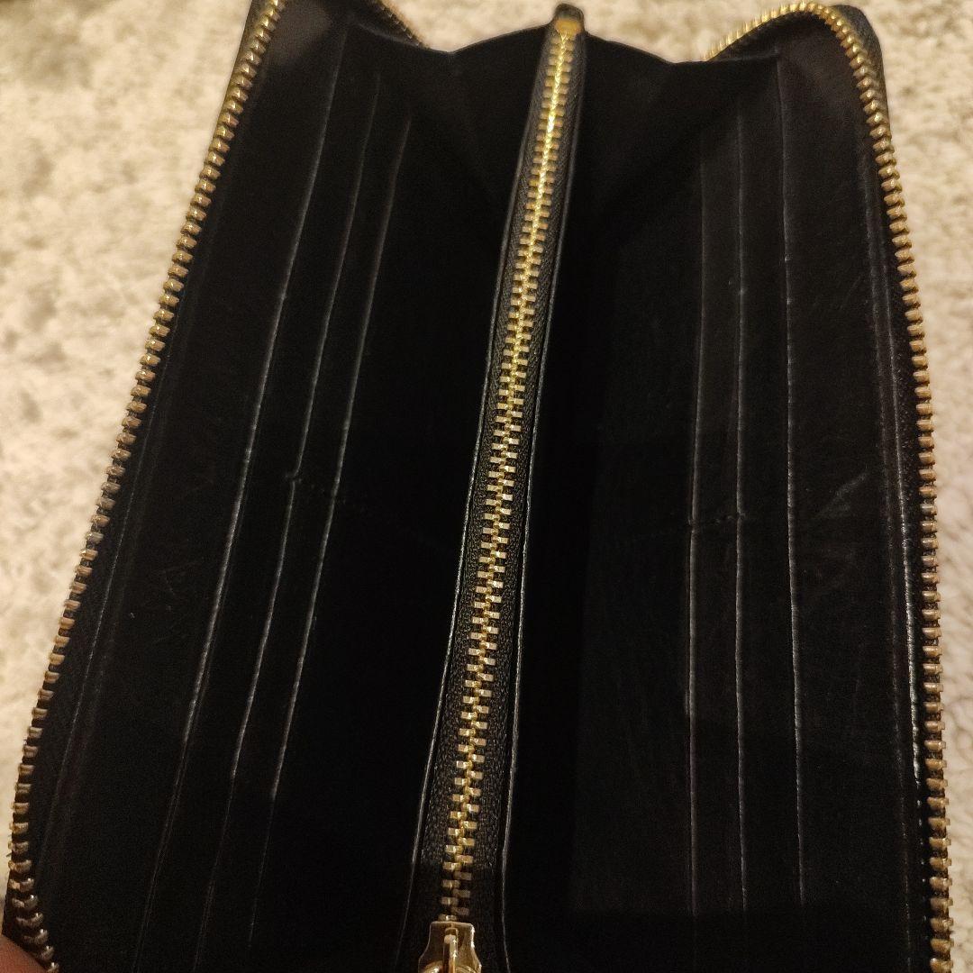 [美品]ミハラヤスヒロ MIHARA YASUHIROスタッズ付き黒レザー長財布