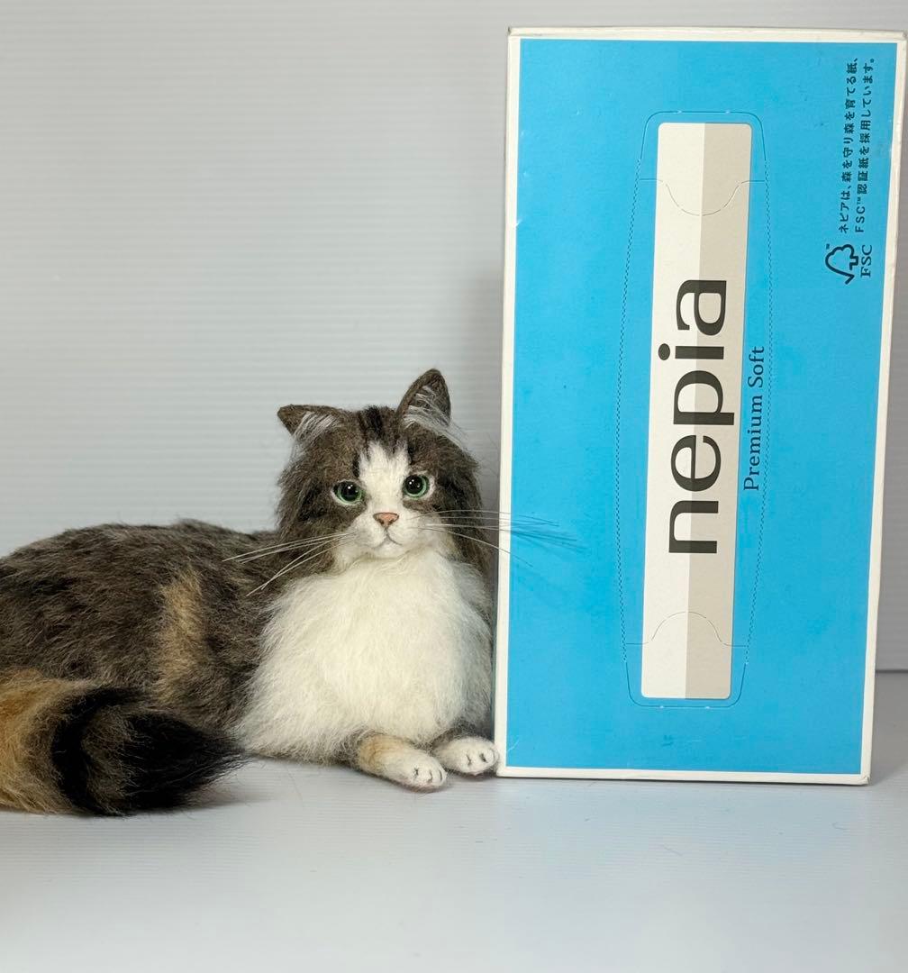 受注商品 猫 ノルウェージャン 羊毛フェルト ハンドメイド