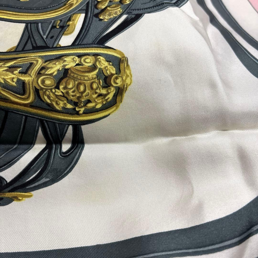 エルメス HERMES カレ 90 スカーフ 式典用馬勒 ピンク 箱付き