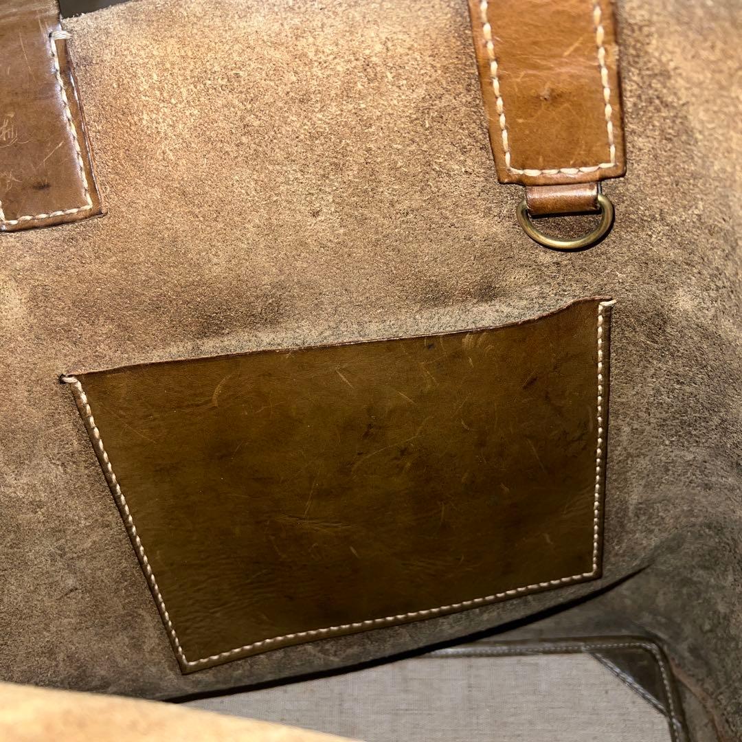 A3 本革トート genten 縦型 アマーノ カーキ男女兼用