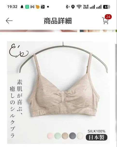 シルク　ブラジャー　ノンワイヤー　2個セット