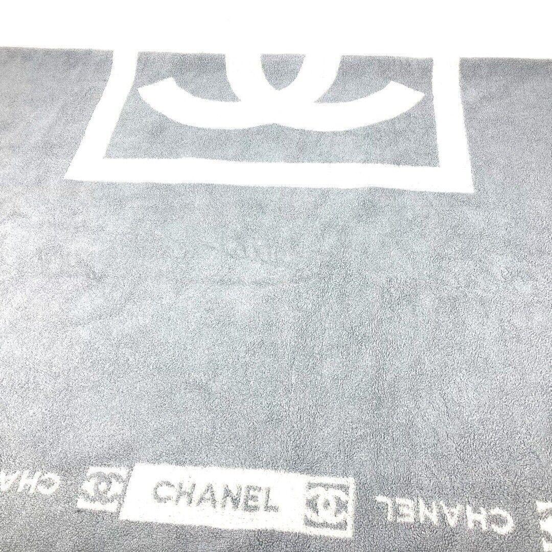 CHANEL グレー バスタオル ビーチタオル ロゴ入り