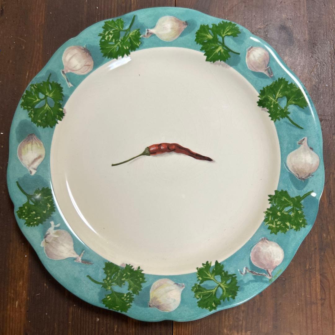 希少　レア　Gien ベジタブル柄　プレート　22㎝プレート　４枚　フランス製