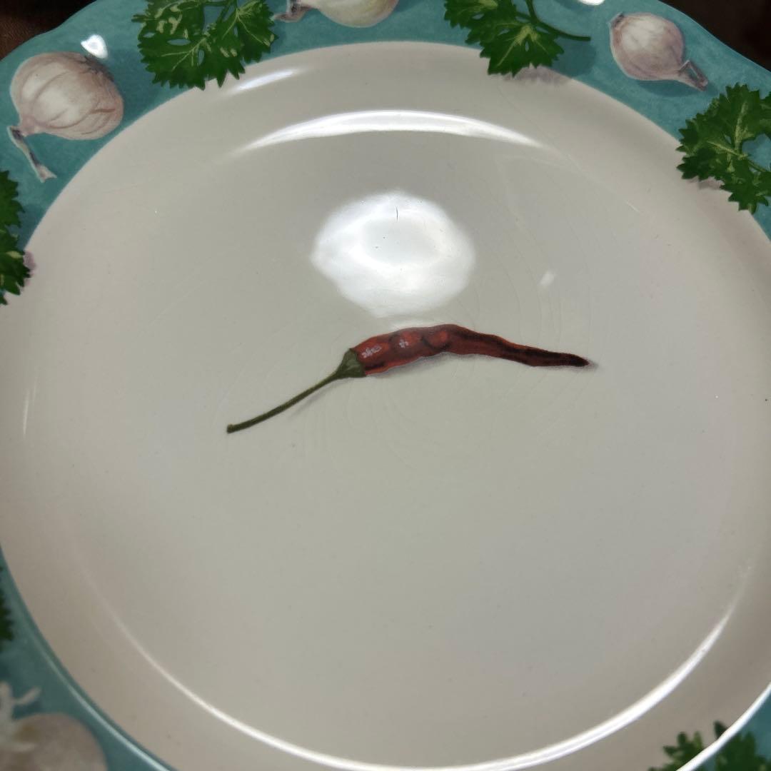 希少　レア　Gien ベジタブル柄　プレート　22㎝プレート　４枚　フランス製