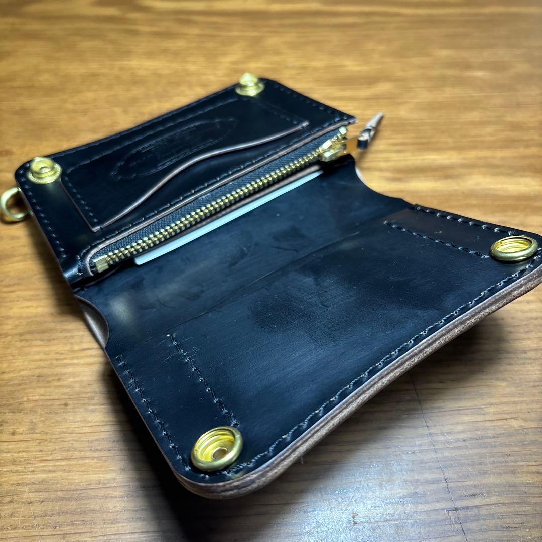 トラッカーウォレット クロムエクセル　二つ折り　ミドルウォレット　茶芯