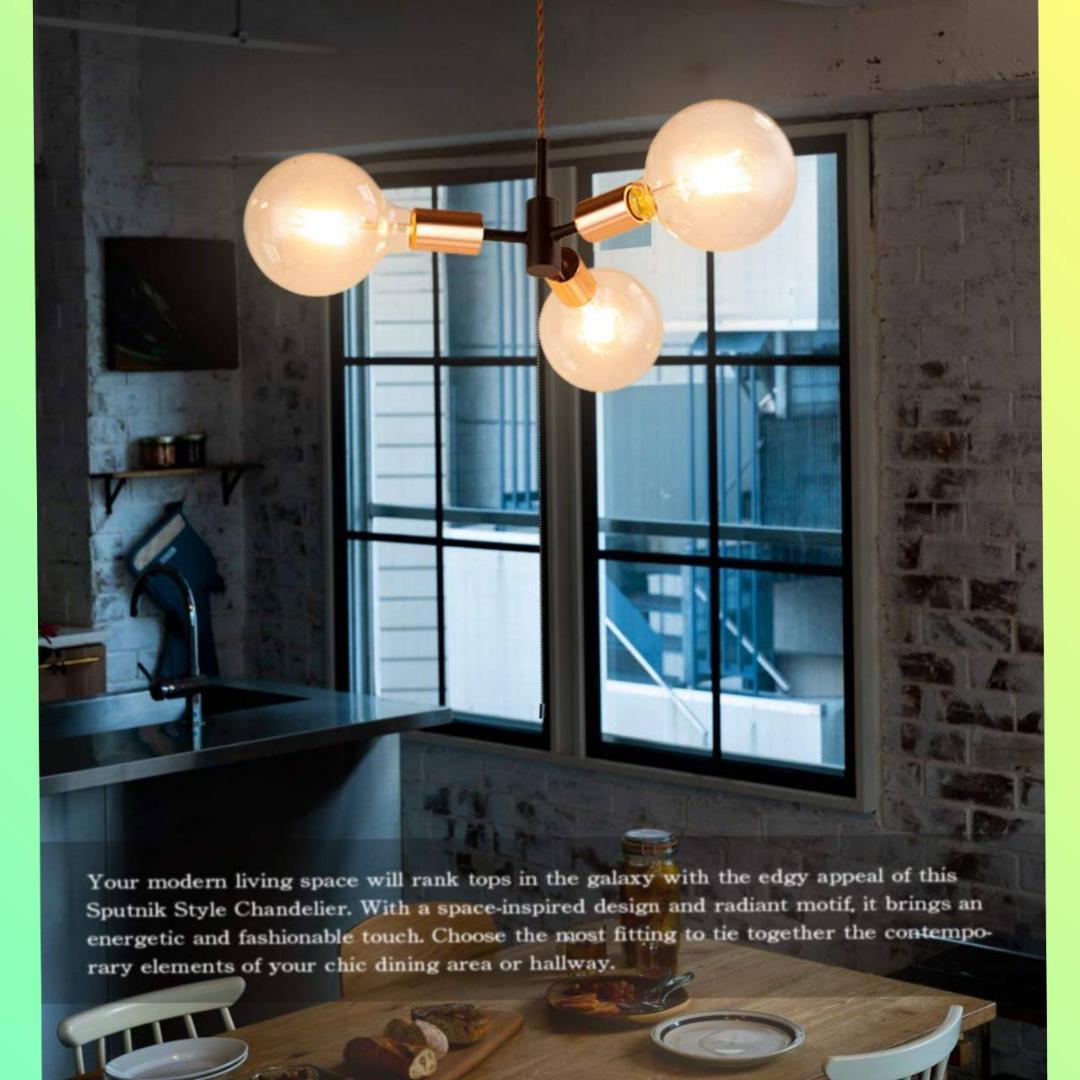 ☆3灯式ペンダントライト 滲む凛々しさ ソケット 吊下げ灯 レトロ