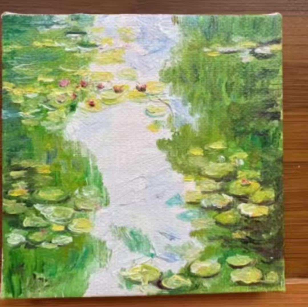 印象派 水面と睡蓮 油彩画a: