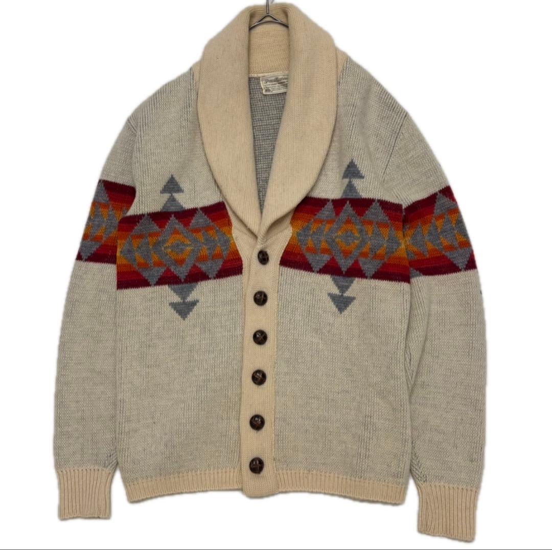 ペンドルトン 70s ネイティブ ショールカラー カーディガン ガウン ニット