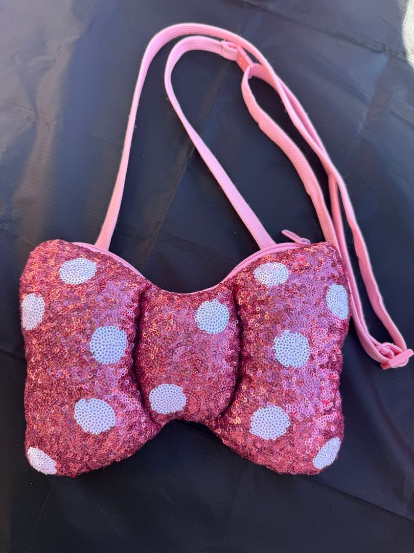 ミニー　ショルダーバック　パルパルーザ　スパンコール　リボン　ピンク