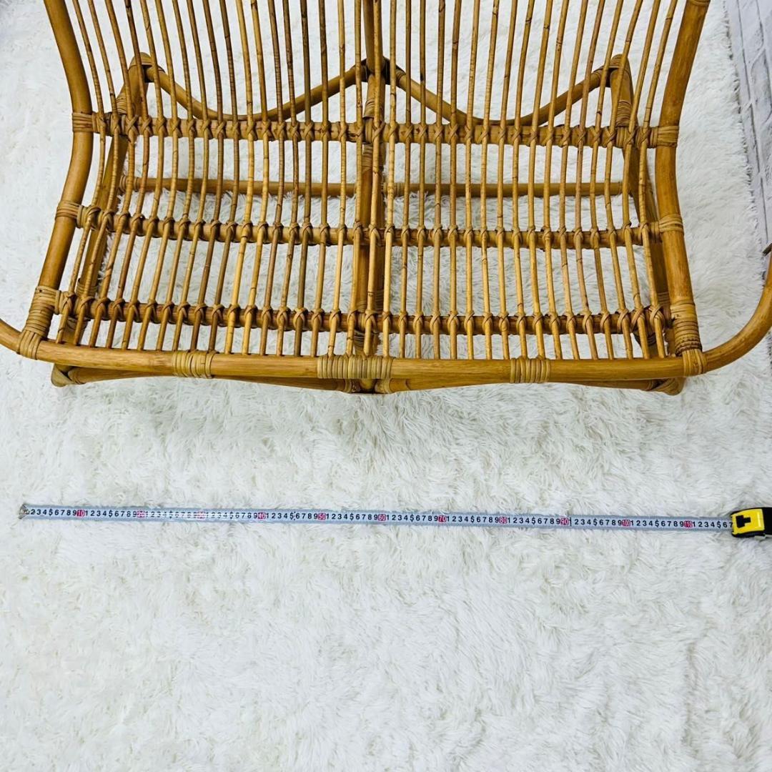ラタンチェア ベンチ ソファ 天然素材 ナチュラル 椅子 2人掛け アンティーク