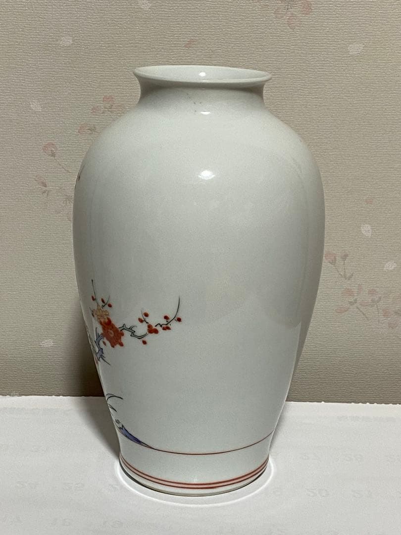 ♦染付 花鳥紋様 色絵磁器 花瓶 十二代 十三代 酒井田柿右衛門 人間国宝骨董品