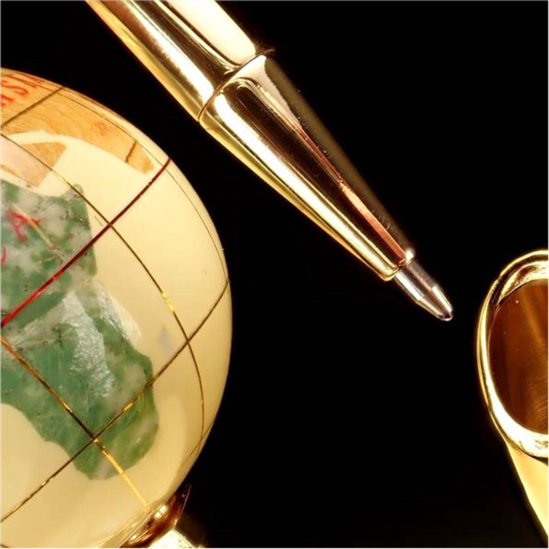 ★特選オンリー１★世界に一つだけ☆【天然石地球儀＆ボールペン YELLOW】❤️