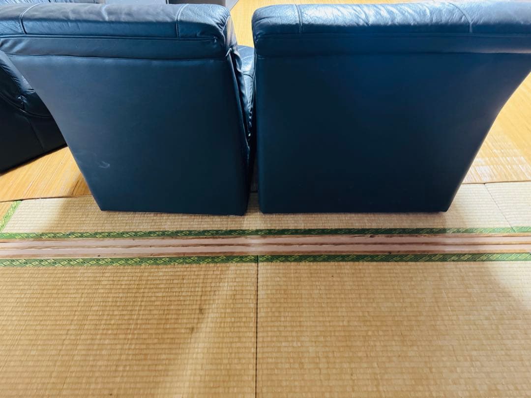 福岡発 本皮 5人掛け ソファー ソファ 椅子 イス アンティーク ビンテージ黒