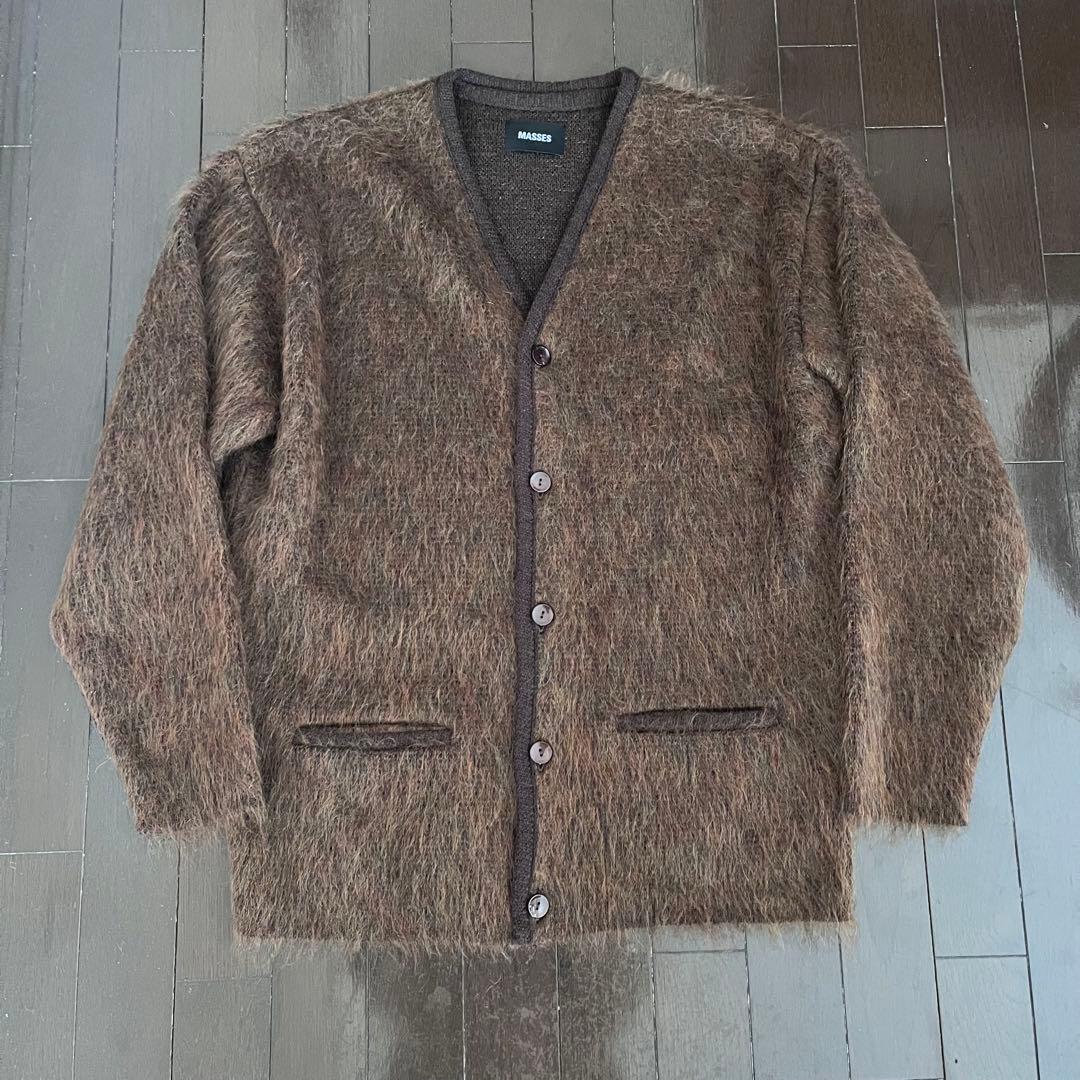 極美品 マシス 直営店限定カラー モヘアカーディガン ブラウンmix サイズXL