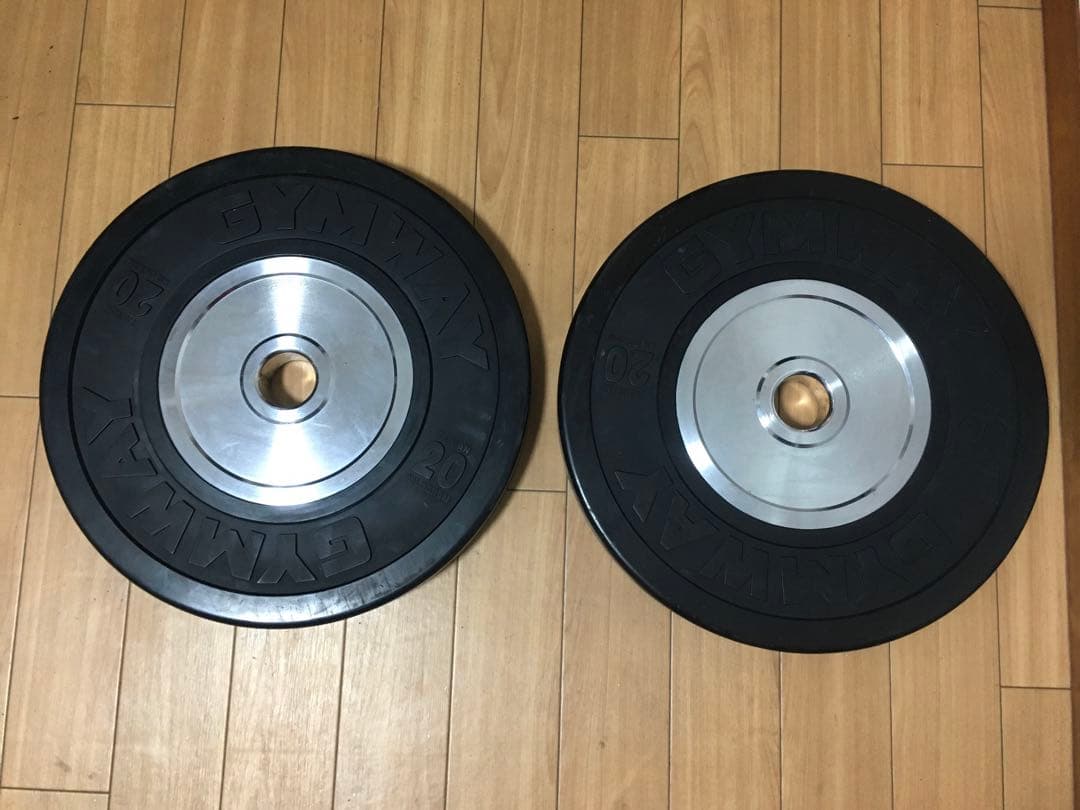 ① GYMWAYバンパープレート 20kg x 1枚