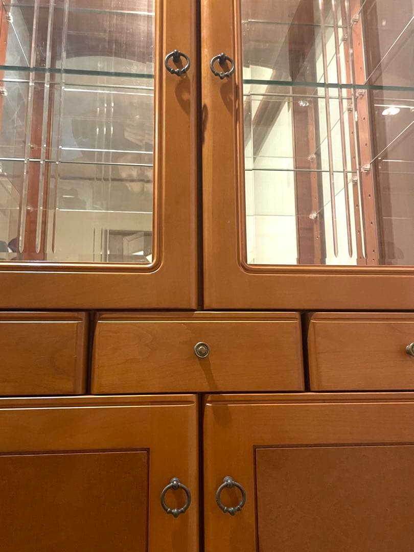 廃番希少冨士ファニチア 照明付き 飾り棚 ショーケース食器棚