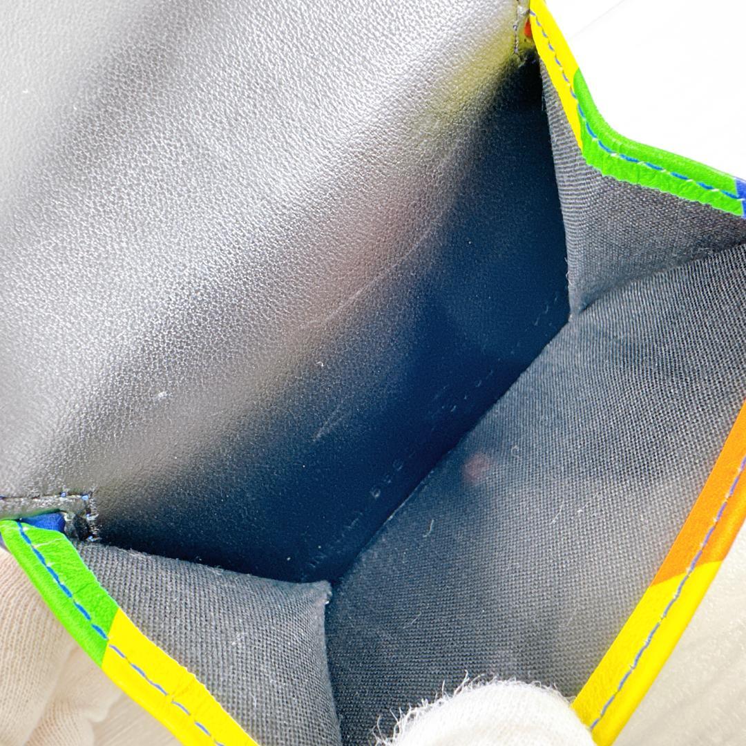 バレンシアガ ヴィル ミニ ウォレット 三つ折り財布 虹 レインボー ストライプ