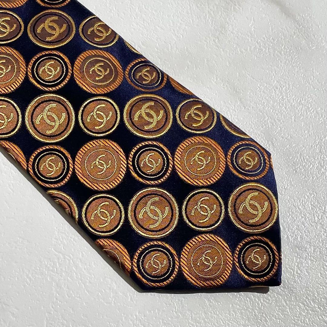 CHANEL シャネル ネクタイ ココマーク 冠婚葬祭 シルク メンズ