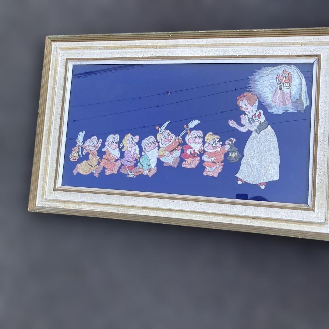 白雪姫　刺繍　タペストリー　ヴィンテージ レトロ　ディズニー