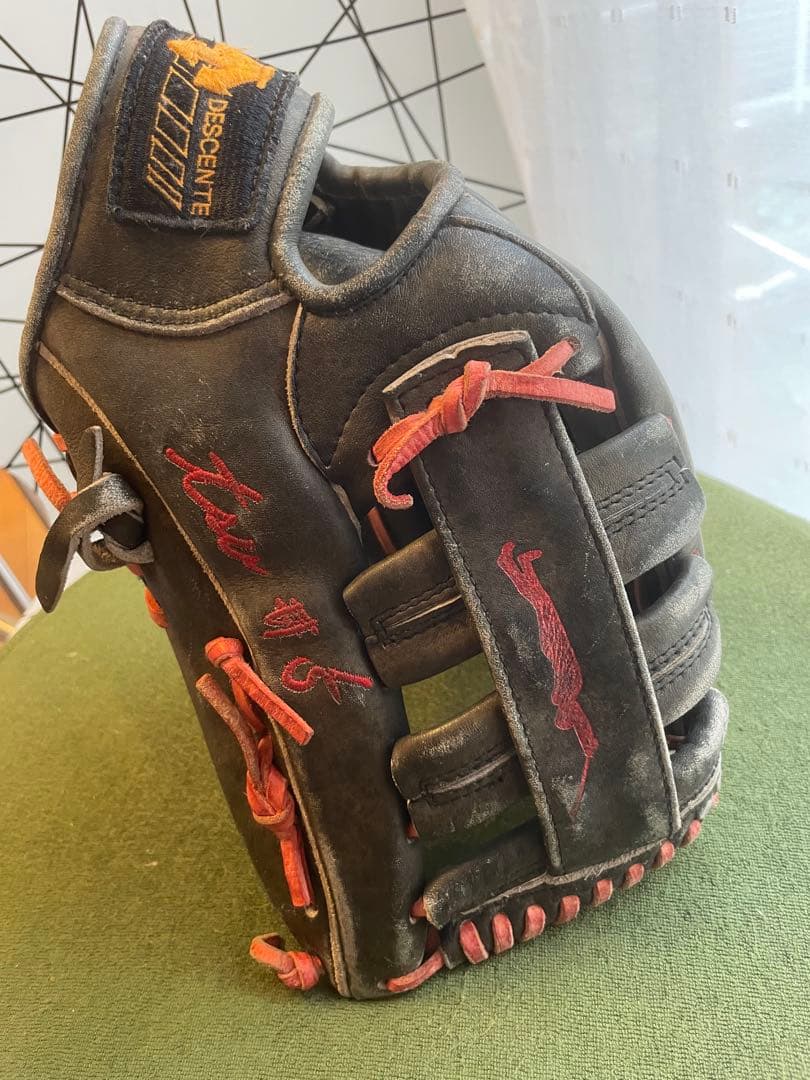 値下げ‼️デサント 日本製 新庄剛志モデル 限定品 シルエット刻印 軟式グローブ