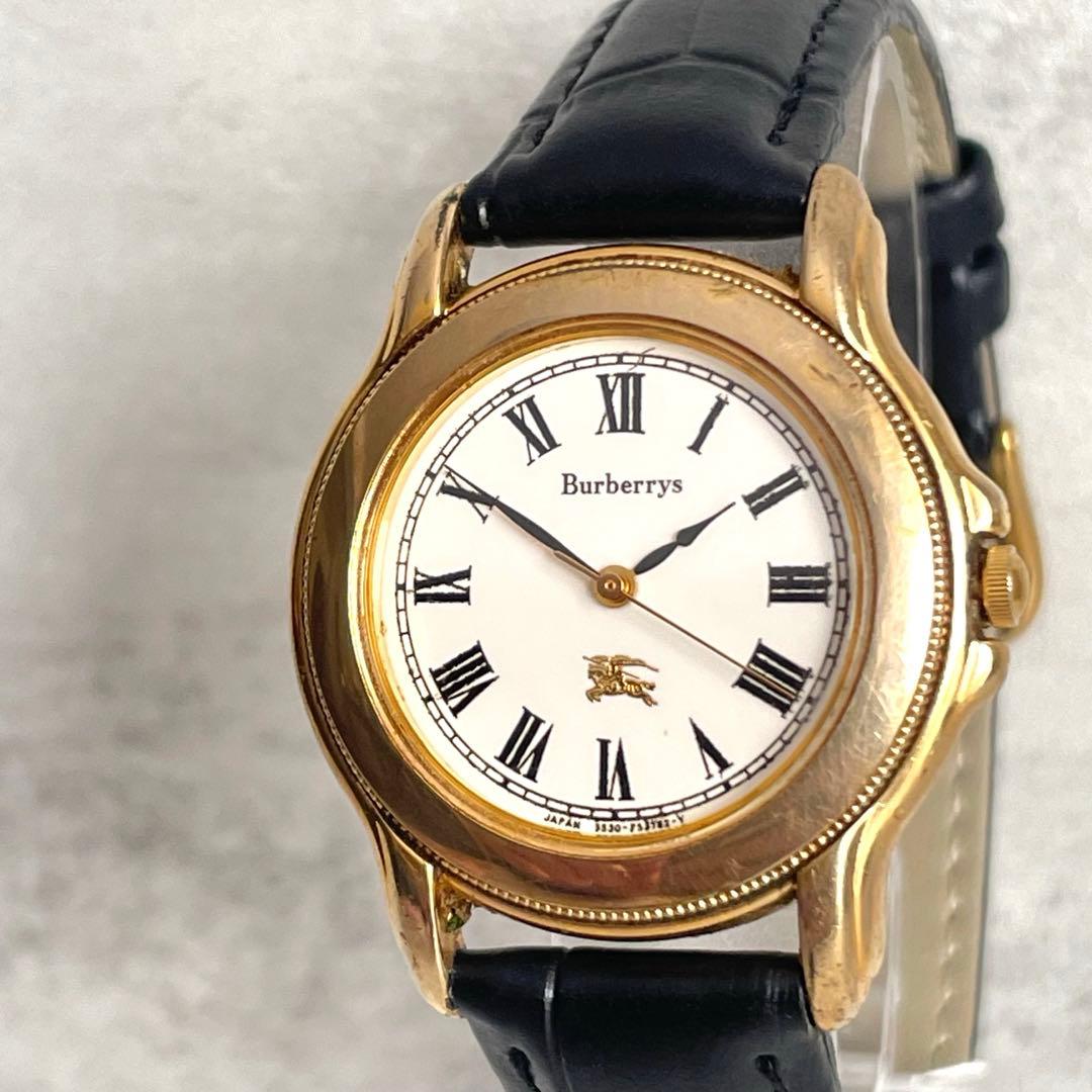 稼動品　Burberry バーバリーズ　アラビア文字盤　ゴールド　ラウンド腕時計