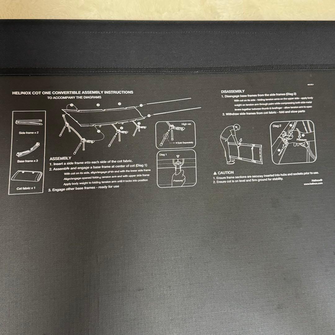 美品Helinox Cot Oneヘリノックスコットワンコンバーチブル　ブラック