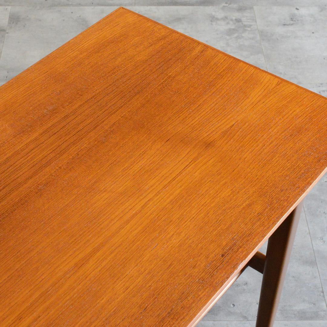 デンマーク 北欧ヴィンテージ チーク サイドテーブル ラダー棚付 北欧家具