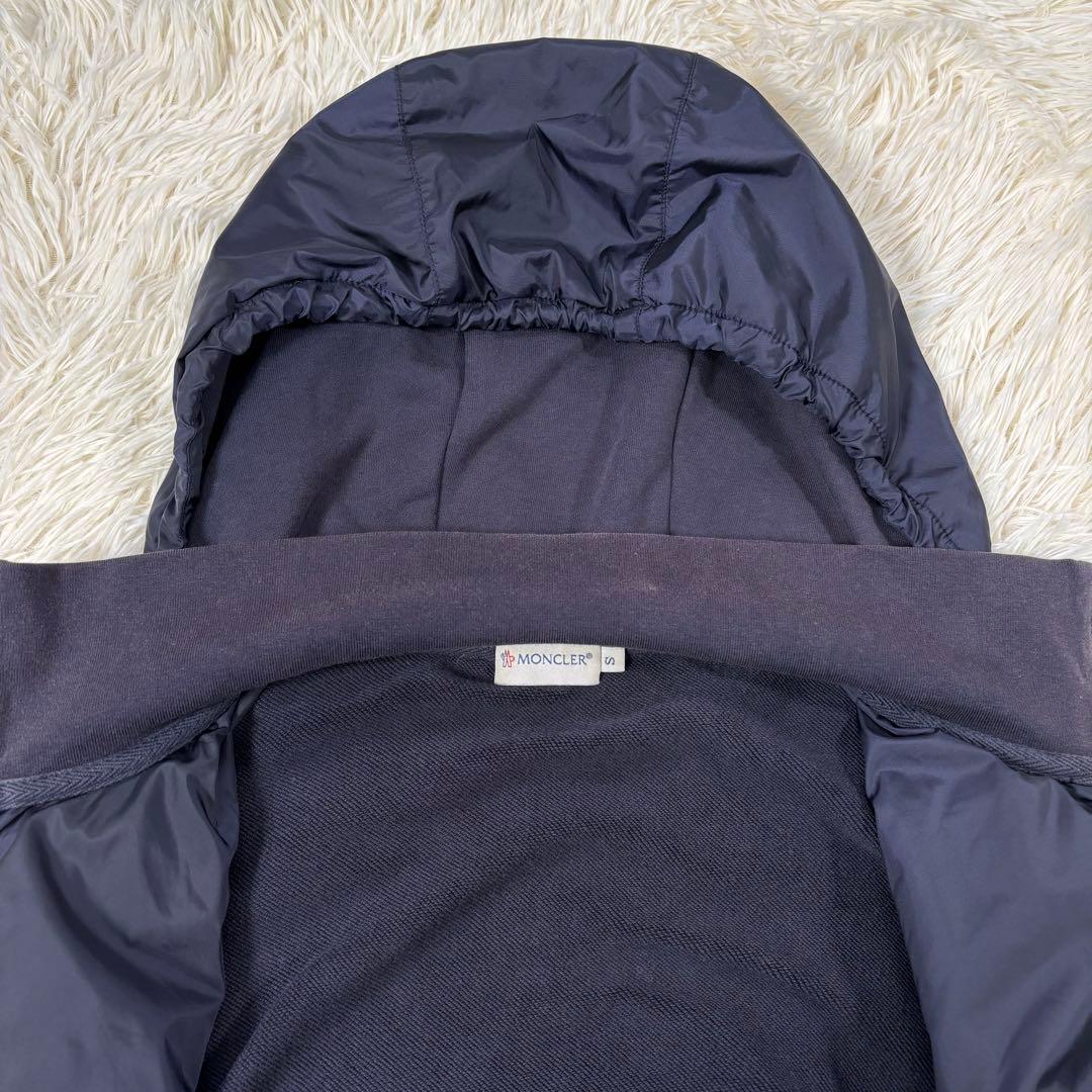 モンクレール マグリア カーディガン S 異素材 ダブルジップ ロゴ ネイビー
