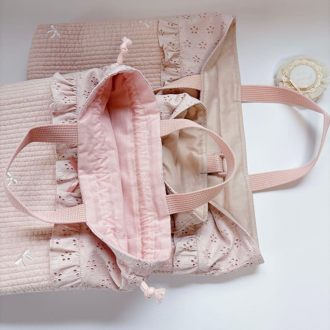 プチロンド　ヌビ　キルト　レッスンバッグ　上履き袋　体操着袋　キルティング