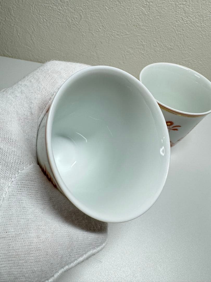 【高級】Richard Ginori レッドコック 湯呑 カップ 2客セット