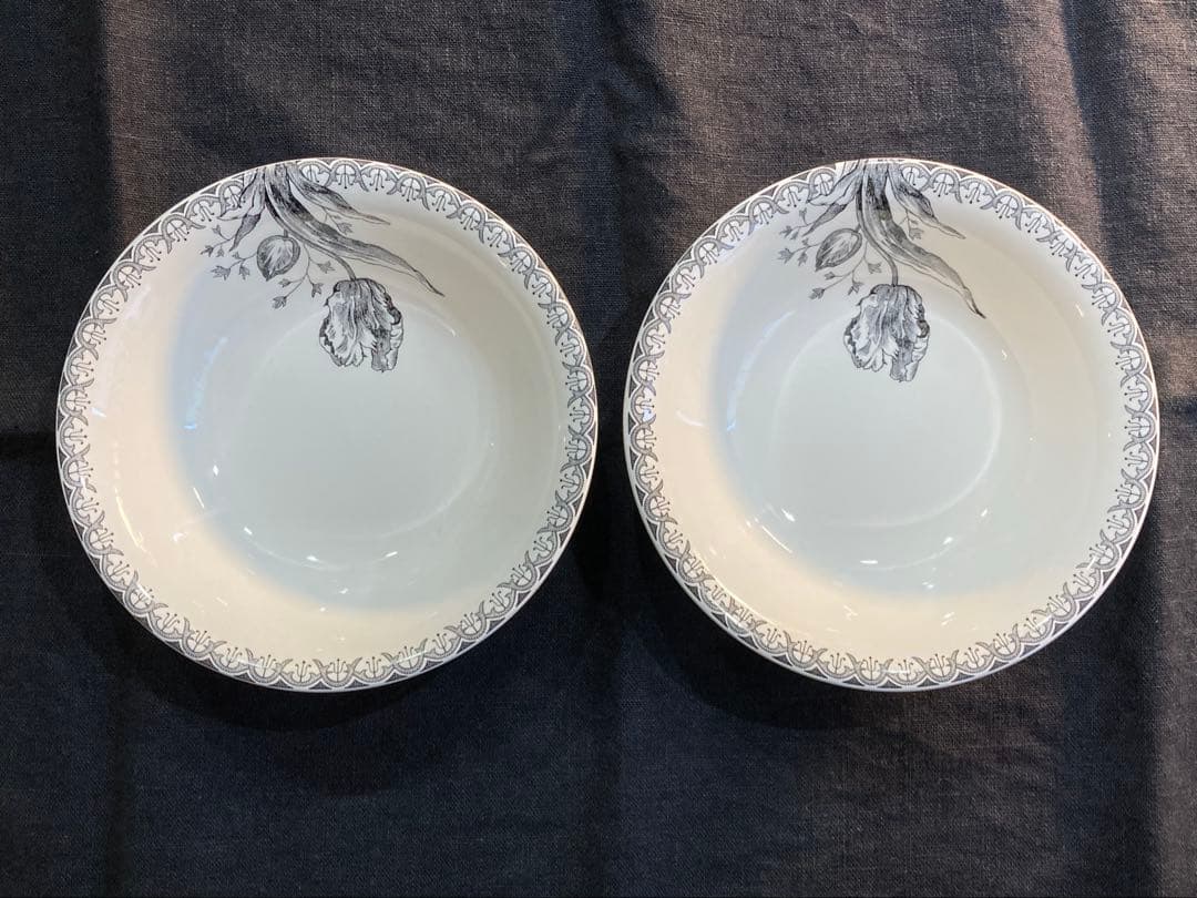 新品未使用 ジアン／GIEN チューリップ／ブラック シリアルボール2枚セット