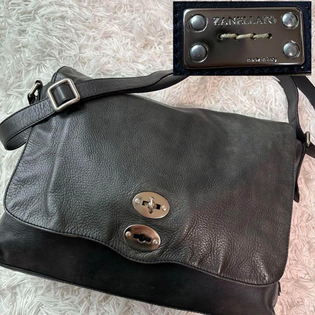 ✨希少色✨ザネラート メッセンジャーバッグ ポスティーナL オールレザー 大容量