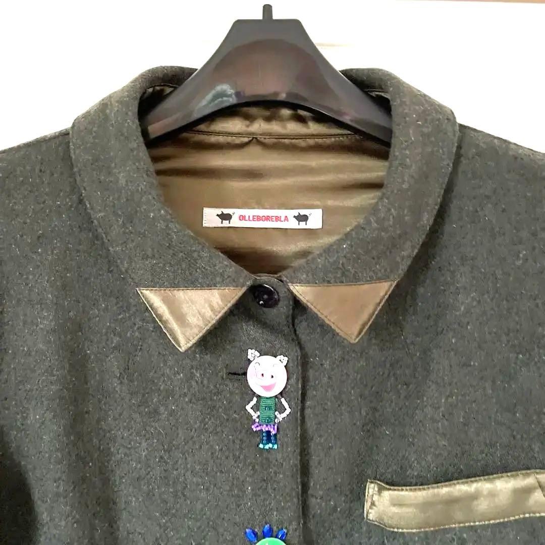 アルベロベロ　ジャケット　ショート丈　軽く暖か　お洒落　濃グリーン　便利　お薦め