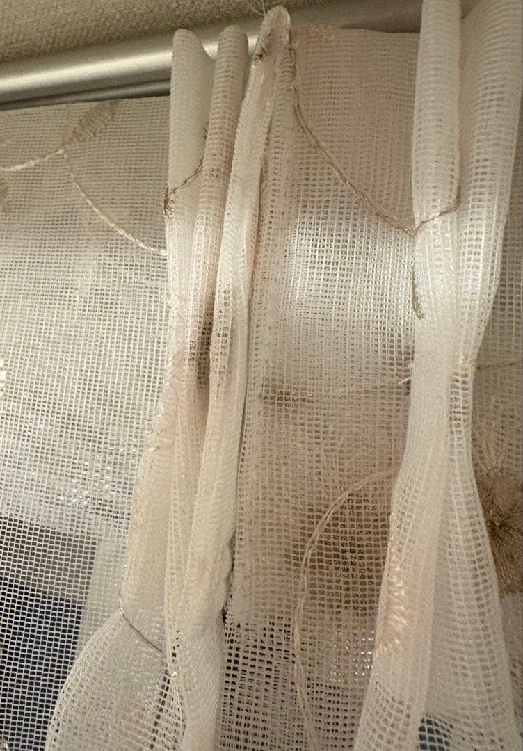 大幅値下げ→美品【遮光2級カーテン&花柄レース2点セット】高さ240㎝ 規格外