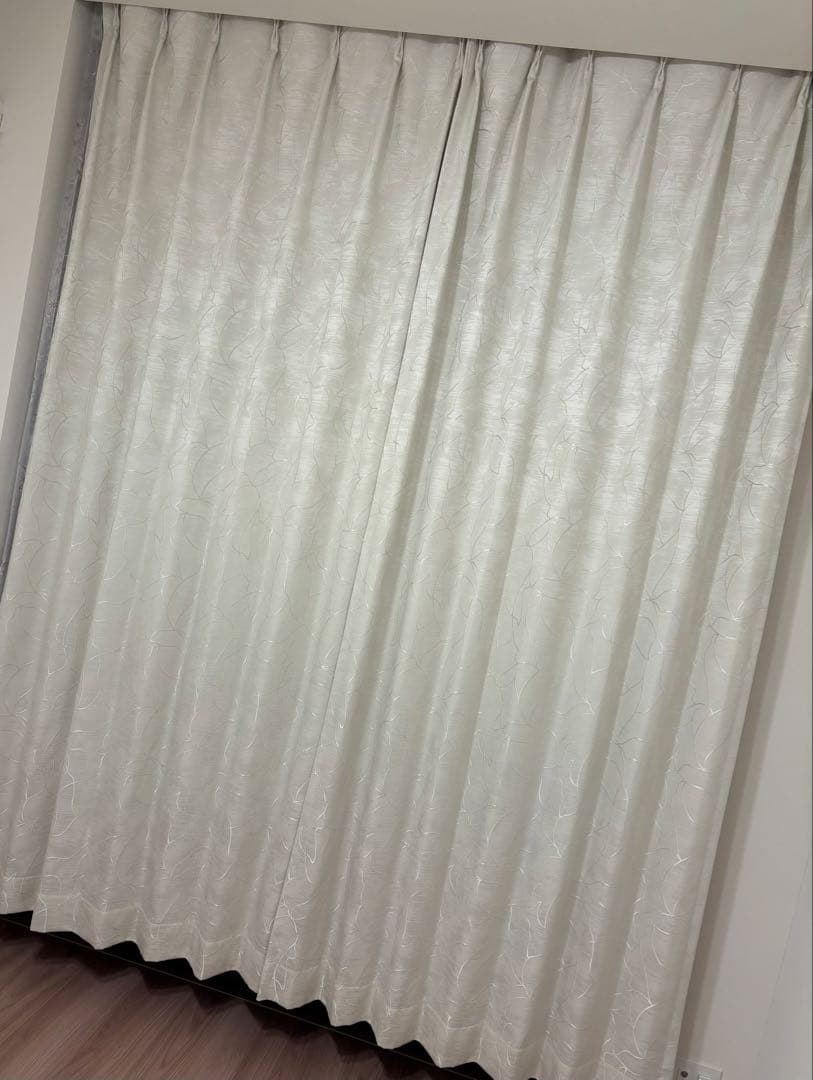 大幅値下げ→美品【遮光2級カーテン&花柄レース2点セット】高さ240㎝ 規格外