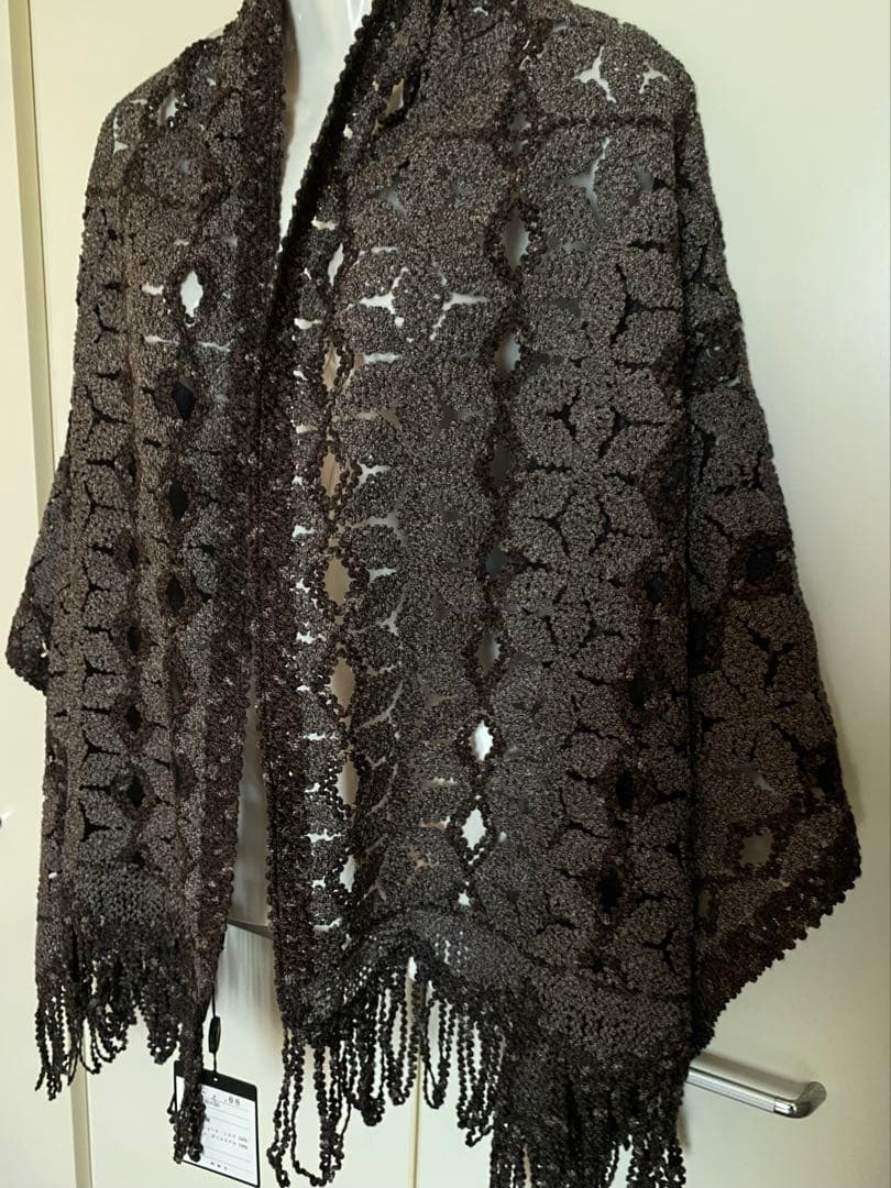 新品◆MUGETSU 無月 特選結城絣 高級ショール ストール シルク100%