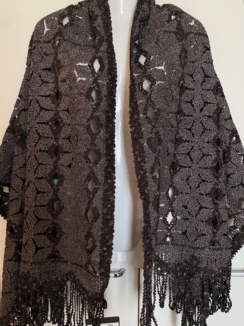 新品◆MUGETSU 無月 特選結城絣 高級ショール ストール シルク100%