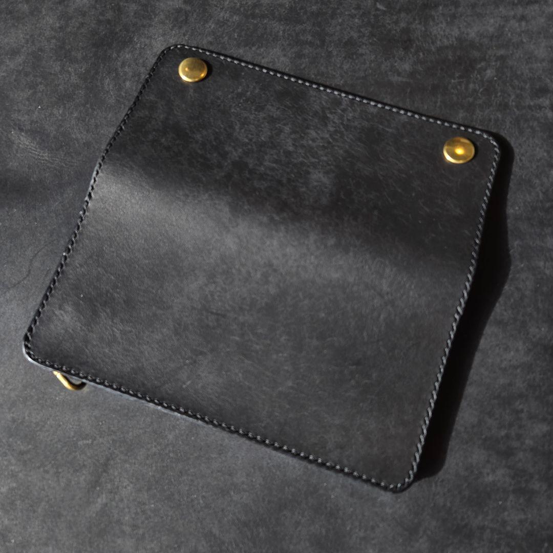 286ロング　トラッカーウォレット イタリアンレザーMARGOT【ブラック】