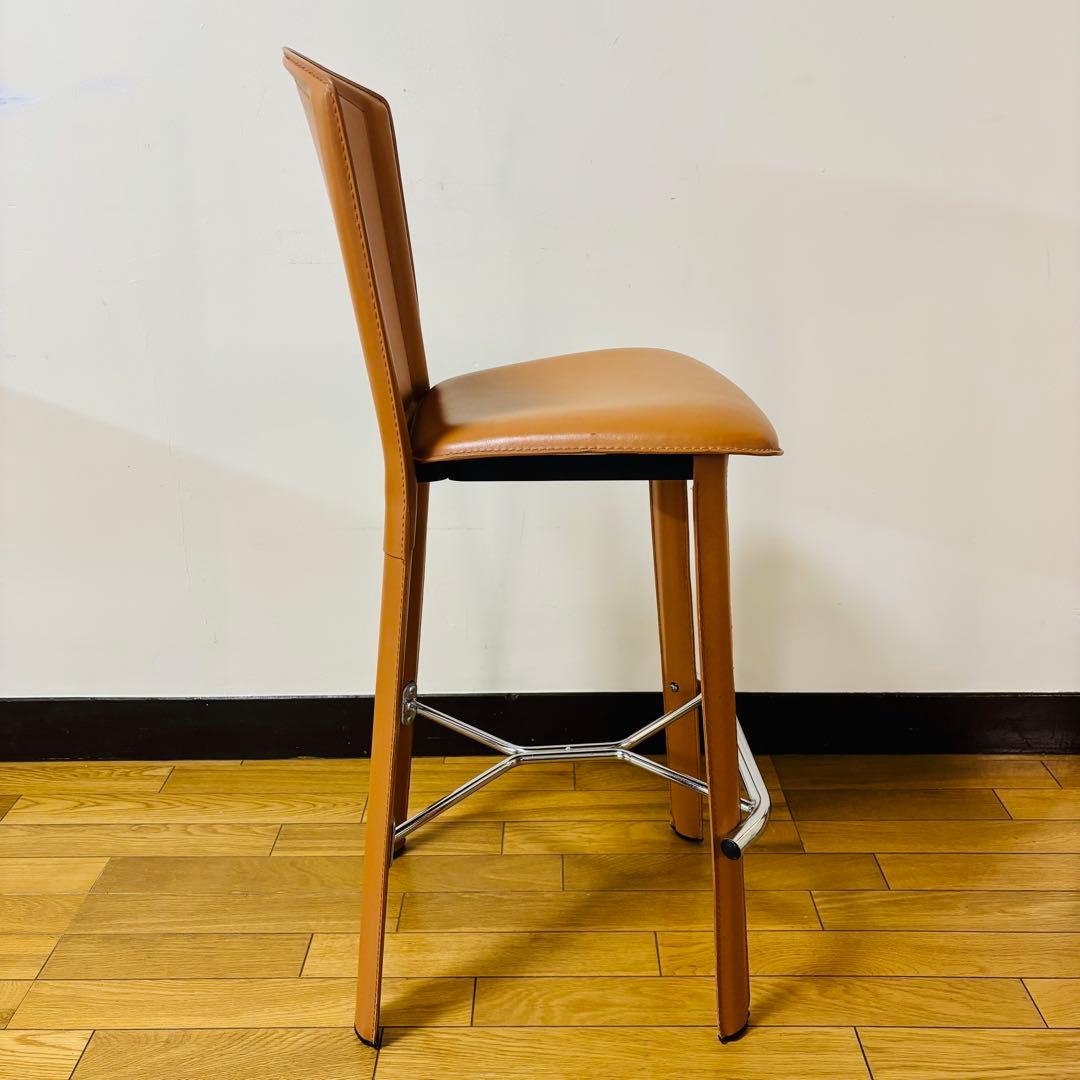 Vintage レザー　カウンターチェア　レトロ　送料込み