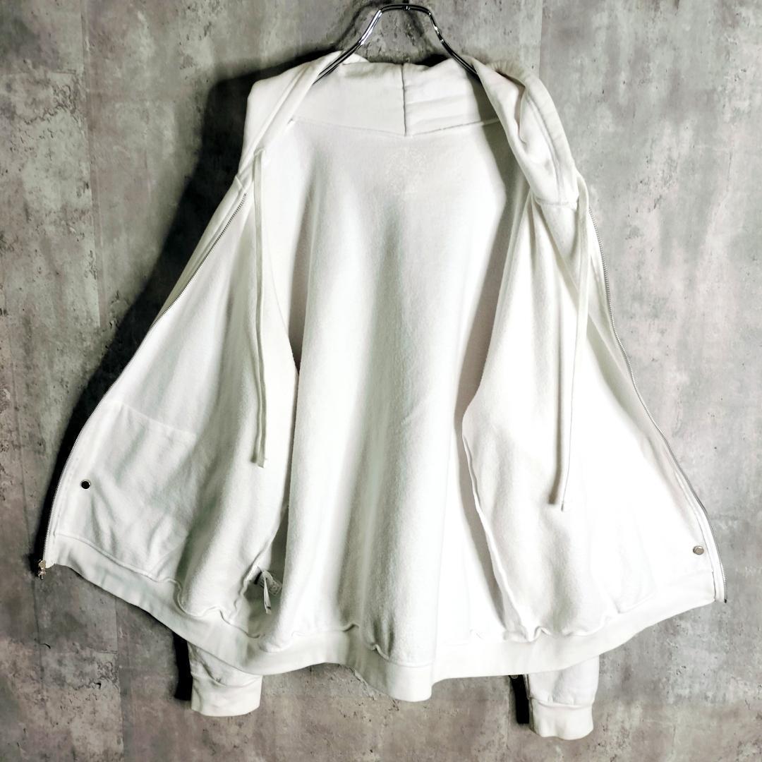 美品†クロムハーツ ダガージップ バックスクロール フルジップパーカー 白 XL